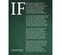 IF Poem Art Print by Rudyard Kipling - 'If' Poem Wall Art (5 x 7, Green Chalkboard)