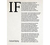 IF Poem Art Print by Rudyard Kipling - IF Poster Wall Art - If You Can by Kipling (11 x 14, Ivory)