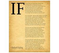 IF Poem Art Print by Rudyard Kipling - Vintage Wall Art (11 x 14)