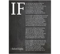 IF Poem by Rudyard Kipling Art Print - If by Kipling (5 x 7, Chalkboard Black)