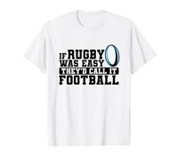 If Rugby was Easy it Would be Called Football Value Graphic T-Shirt, Men, White, M