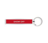 IF Show Offs Keys, Novelty Metal Keyrings with Enamel Infill - Show Off - Red