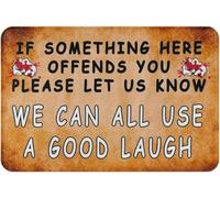 If Something Here Offends You Please Let Us Know We Can All Use A Good Laugh Non Slip Absorbent Resist Dirt Doormat Entrance Rug Inside Floor Mats for Home Bedroom Kitchen Front Porch_18 x 30 Inches