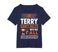 If Terry Can't Fix It We are All Screwed T-Shirt, Women's Plus, Navy Blue, 2X
