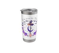 If The Broom Fits Funny Witch Halloween Broomstick Moon Bats Stainless Steel Insulated Tumbler