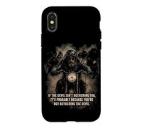 If The Devil Isn't Bothering You... Men Christian Motorcycle Case for iPhone X/XS