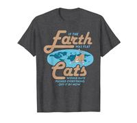 If The Earth was Flat Cats Would Have Pushed Everything Off T-Shirt, Men, Dark Heather Grey, 6X-Large