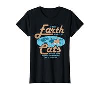 If The Earth was Flat Cats Would Have Pushed Everything Off T-Shirt, Women, Black, X-Small