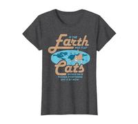 If The Earth was Flat Cats Would Have Pushed Everything Off T-Shirt, Women, Dark Heather Grey, X-Large