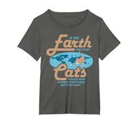 If The Earth was Flat Cats Would Have Pushed Everything Off T-Shirt, Women's Plus, Asphalt Grey, 5X