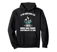 If The Earth Was Flat Funny Cat Space Coffee Conspiracy Pullover Hoodie