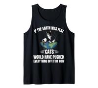 If The Earth was Flat Funny Cat Space Coffee Conspiracy Tank Top