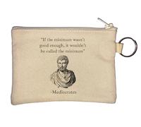 If The Minimum Wasn't Good Enough It Wouldn't Be Minimum Mediocrates Key Chain Coin Purse Beige