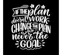 if The Plan Doesnt Work Change The Plan but Never The Goal Office Lettering Wall Decals 51x60.6cm Do not Damage The Wall Surface White