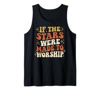 If The Stars were Made to Worship Groovy Retro 70s Christian Tank Top