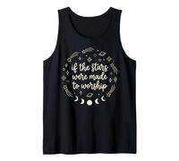 If The Stars were Made to Worship Minimalist Boho Moon Phase Tank Top