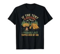 If The Tent is Rocking - Funny Dog Lover for Funny Camping Value Graphic T-Shirt, Men, Black, M