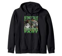 If They Talk Behind Yo Back Fart Funny Werewolf Meme Bootleg Zip Hoodie