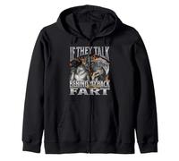 If They Talk Behind Yo Back Fart Funny Werewolf Meme Bootleg Zip Hoodie