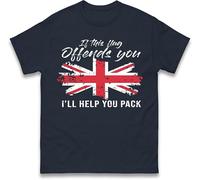 If This Flag Offend You I'll Help You Back T-Shirt,Remembrance Day commemorations,Great Britain,World War,Victory,Soldier Sacrifices,Armistice Day,UK Army,Memorial Unisex Gift Top Navy