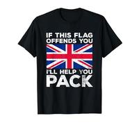If This Flag Offends You. Great Britain Flag T-Shirt, Men, Black, 3X-Large