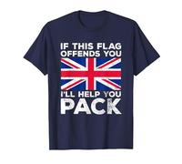 If This Flag Offends You. Great Britain Flag T-Shirt, Men, Navy Blue, 3X-Large