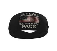 If This Flag Offends You I'll Help You Pack Sports Sweatbands for Men Women Non Slip Elastic Wristbands Headbands for Basketball Tennis Workout Gym Yoga Absorbent Breathable (Black)