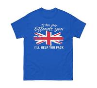 If This Flag Offends You I'll Help You Pack T-Shirt - Lest We Forget UK Remembrance Day, Anzac Day, for Men Women Unisex Tee Top (Royal, 2XL)