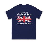 If This Flag Offends You I'll Help You Pack T-Shirt - Lest We Forget UK Remembrance Day, Anzac Day, for Men Women Unisex Tee Top (Navy, XL)