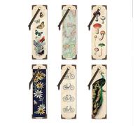 IF Vintage Set 2 (6pcs) - Butterflies, Map, Fungi, Bees & Flowers, Bicycles, Peacock Bookmarks