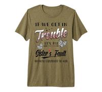 If We Get in Trouble It's My Sister's Fault Zebra Leopard Premium T-Shirt