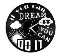 If You Can Dream You Can Do It Vinyl Wall Clock Home Living Room Decoration Vintage Design Office Bar Room Home Decor