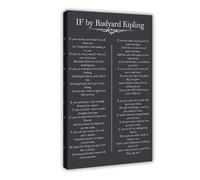 IF You Can Keep Your Head Rudyard Kipling Poem Quotes Inspirational Canvas Prints Black Picture Modern Decor Canvas Wall Art Posters And Prints Room Aesthetic Bedroom Office Decor 12x18inch(30x45cm)