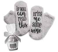 “If You Can Read This Bring Me Some Wine” Socks with Cupcake Gift Packaging by Smith's® | (Colour: Grey)