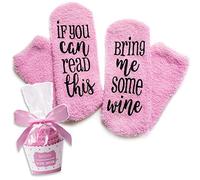 “If You Can Read This Bring Me Some Wine” Socks with Cupcake Gift Packaging by Smith's® | (Colour: Pink)