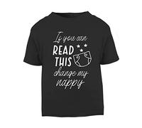 If You can Read This Change My Nappy [BBY6] Short Sleeve Cotton Toddler t Shirt, 2-3 Years, Black