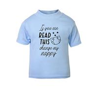 If You can Read This Change My Nappy [BBY6] Short Sleeve Cotton Toddler t Shirt, 2-3 Years, Pastel Blue