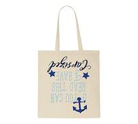If you can read this I have capsized nautical statement (style 1 ocean friends design set) tote bag shopper - natural