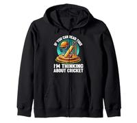 If You Can Read This I'm Thinking About Cricket Player Zip Hoodie