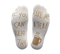 'If You Can Read This Make Me A Tea!' Funny Novelty Socks - Gift For Those People That Love Tea (White) One Size