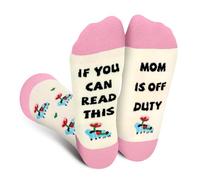 IF YOU CAN READ THIS,MOM IS OFF DUTY Socks for Mother Women - Funny Novelty Mothers Day Birthday Valentines Fun Best Gifts Ideas for Mom Mama Mommy - Crazy Silly Sock Christmas Stocking Fillers