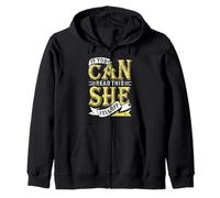 if you can read this she fell off for girls women vintage Zip Hoodie