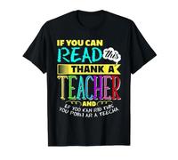 If You Can Read This, Thank A Teacher Value Graphic T-Shirt, Men, Black, L