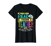 If You Can Read This, Thank A Teacher Value Graphic T-Shirt, Women, Black, L