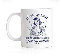 If You Can’t Kill Them With Kindness Just Try Poison Coffee Mug Funny Retro Housewife Sarcastic Mug Humour Gifts for Women Mum Housewarming Mothers Day Gifts for Mother Sister | 11oz