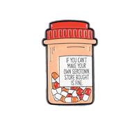 If You Can’t Make Your Own Serotonin Store Bought Is Fine Pin, Funny Antidepressant Anxiety Enamel Pin, Sarcastic Mental Health Awareness Brooch, Humor Depressed Therapy Badge Brooches, Depression