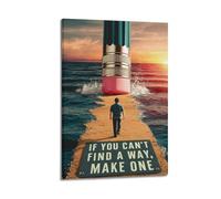 If You Cant Find A Way Make One Surreal Wall Art, Giant Pencil Path Scene Decor Canvas Print for Home Office And Teen Bedroom Artistic Wall Mural Modern Hanging Decor Poster08x12inch(20x30cm)