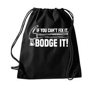 If You Can't Fix It Bodge It DIY Gym Drawstring Bag School PE Kit In Black Colour Gymnastics Swimming Sport
