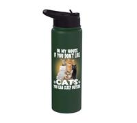 If You Don't Like Cats You Can Sleep Outside Kitten Kitty Stainless Steel Insulated Water Bottle