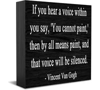 If You Hear A Voice Within You Say New Home Decor Rustic Gift Ideas Wood Sign Desk Shelf Farmhouse Room Decorations 5 × 5 Inch